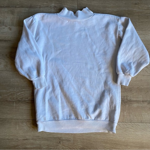 Vintage sweater girls size 6X kitty cat kitten pullover roses hearts - Picture 4 of 5